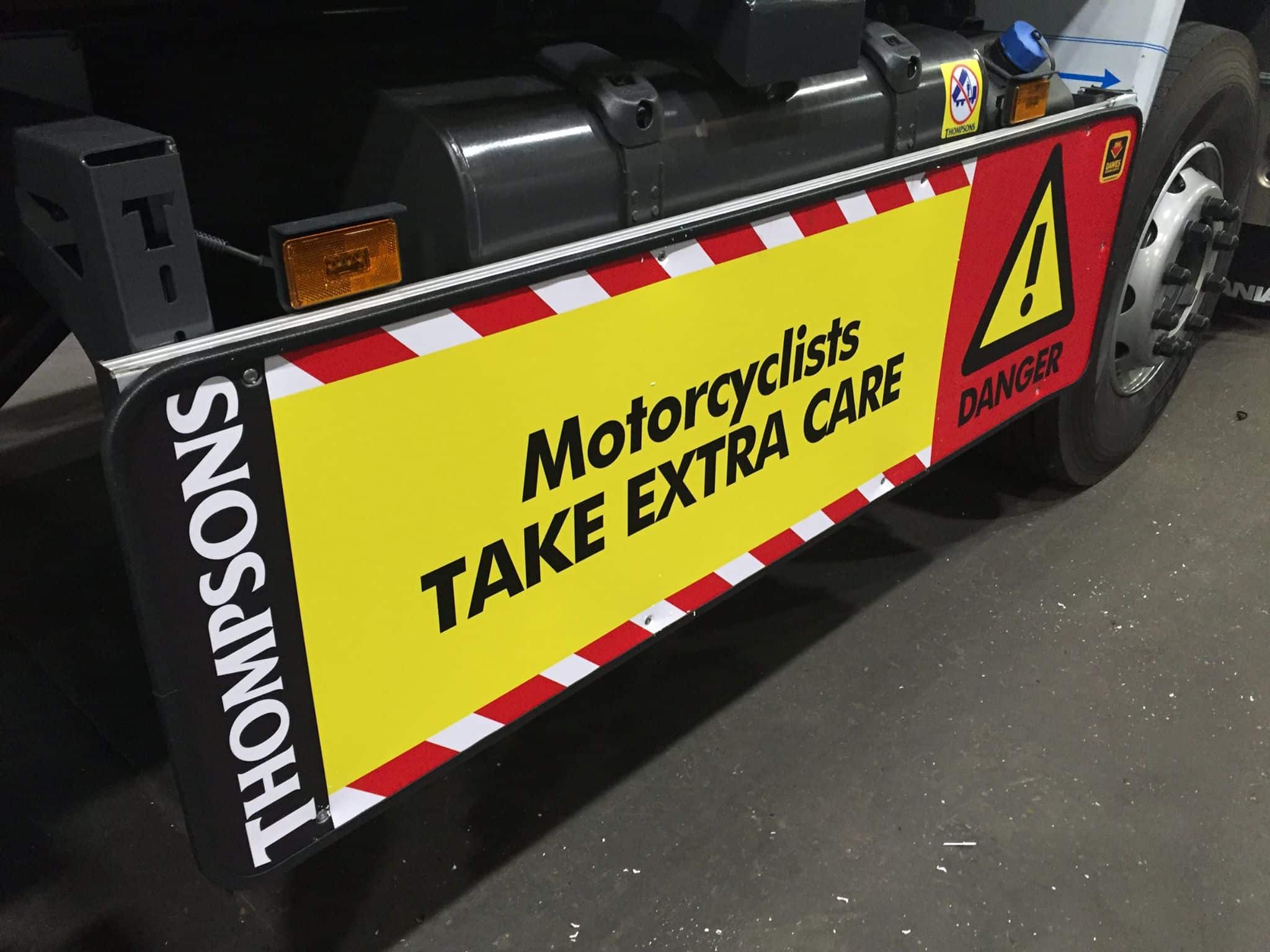 The PeoplePanel™ side protection signage (Motorcycle) 1750x500mm