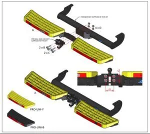 Matte Black Folding Style Rear Bumper Trailer Hitch Step W/2" Tow
