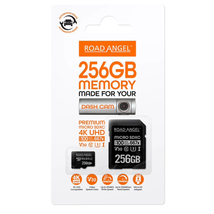 Road Angel 256GB MicroSD Card - Made for Halo Dash Cams
