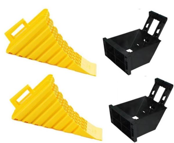 1023 Heavy (Lge) Duty Wheel Chock & Holder(Pair)