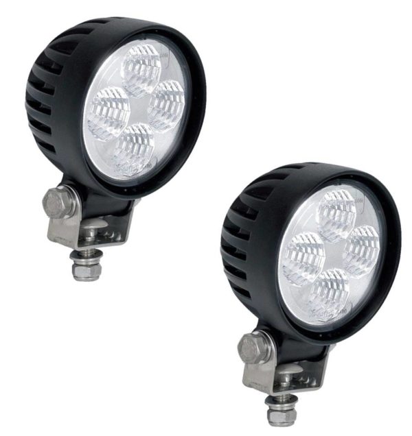 (PAIR) of LED Hi Output  Round Work Lamps 12/24V