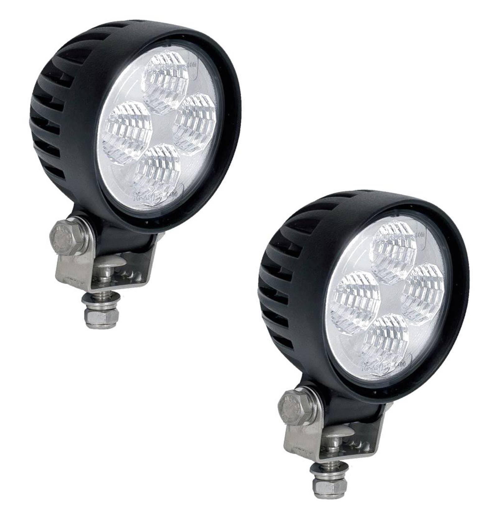 PAIR of LED Hi Output Round Work Lamps 12 24V