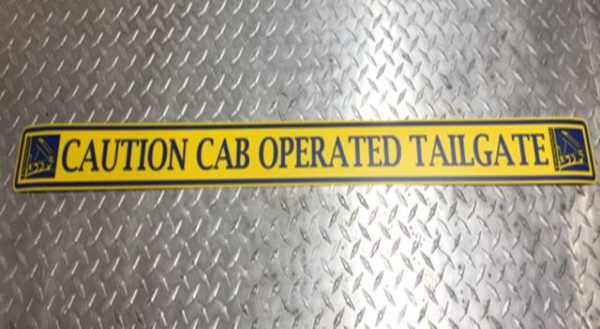 Cab Operated Tailgate Self Adhesive Sticker