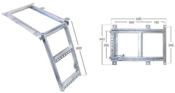 Underbody Access Step Galvanized 2-Rung, Heavy Duty - Image 4
