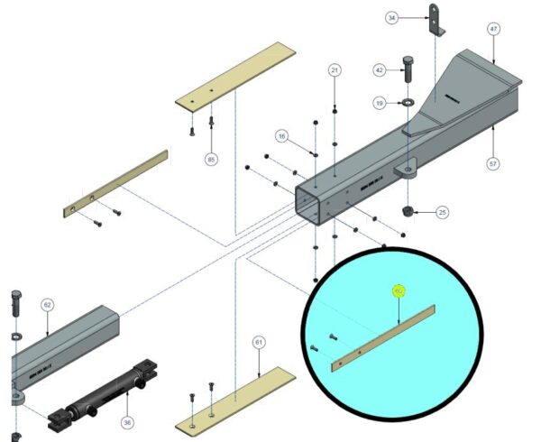 Hyva Hookloader Easysheet Telescopic Outrigger Wear Pads PA6 375x25 Each