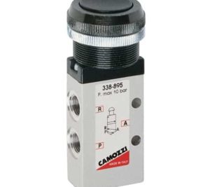 CAMOZZI MANUALLY OPERATED DIR/CTRL VALVE G1/8", 3/2 PUSH BUTTON, BLACK