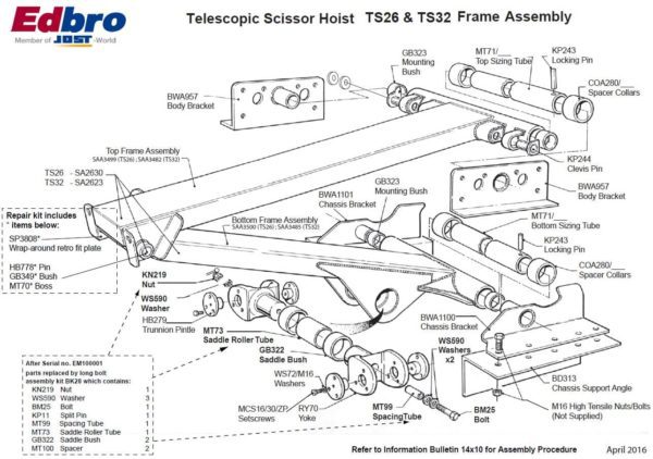 Edbro TS26 & TS32 Hoist Bush