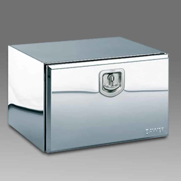 BAWER series 37 Truck Toolbox, Polished Stainless Steel Finish c/w lock, 600x400x500mm