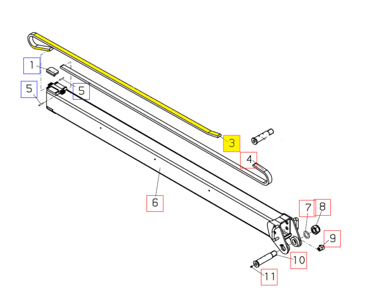 Palfinger Epsilon E100/120 Series L67 Crane Boom Upper Chain