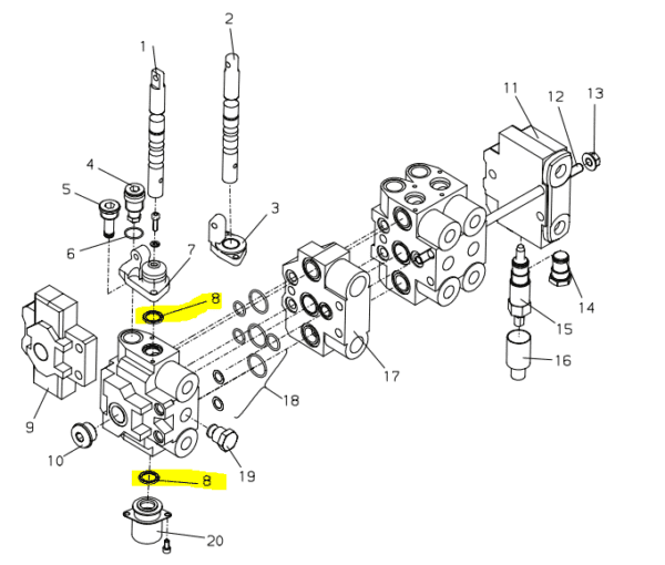 Palfinger E100-E120 Main Valve Block Seal
