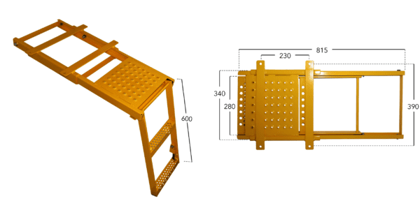 2 Rung Complete With Platform - Fully Galvanized / Yellow Painted - Image 4