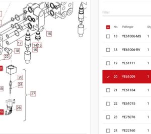 Palfinger M-Series Spool Spring Cap & Fittings ea