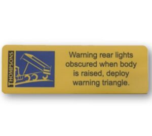 Thompsons S/A Warning Rear Lights Obscured When Body Is Raised