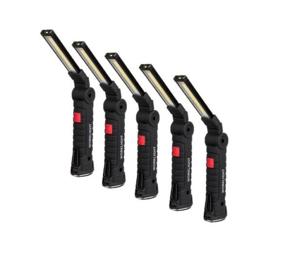 *Bulk Buy (5)x COB LED Small Rechargeable Magnetic Torch Flexible Inspection Lamp