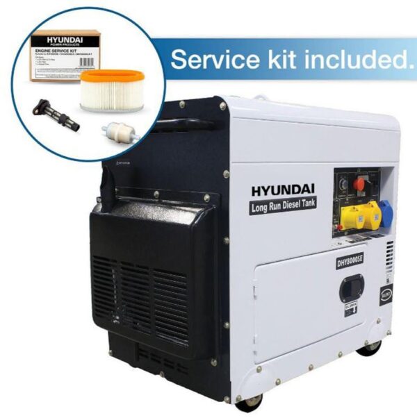 Hyundai 5.8kW / 7.5kVA* Silenced Diesel Generator, 3000rpm - Image 10