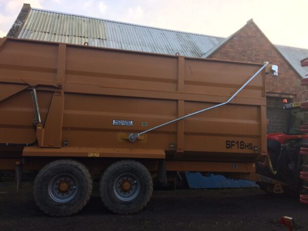 Agri Flip front to rear sheeting system for agricultural dumper trailers.