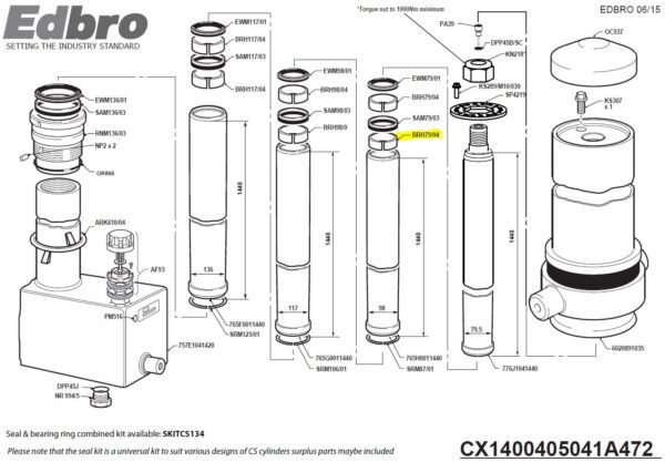 Edbro CX14 Ram Low Friction Bearing Seal