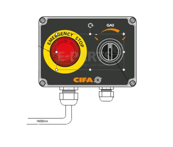 CIFA Mixer Emergency Stop/Gas Switch Complete box & Cable