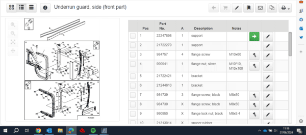 Volvo OEM Side Under Run  Metal End Plate