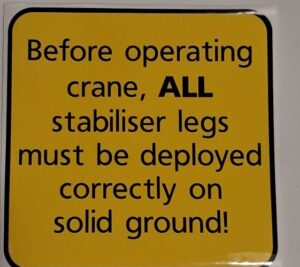 Palfinger  Decal - Stabiliser Legs Deployed