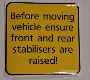 Palfinger  Decal - Stabiliser Legs Raised