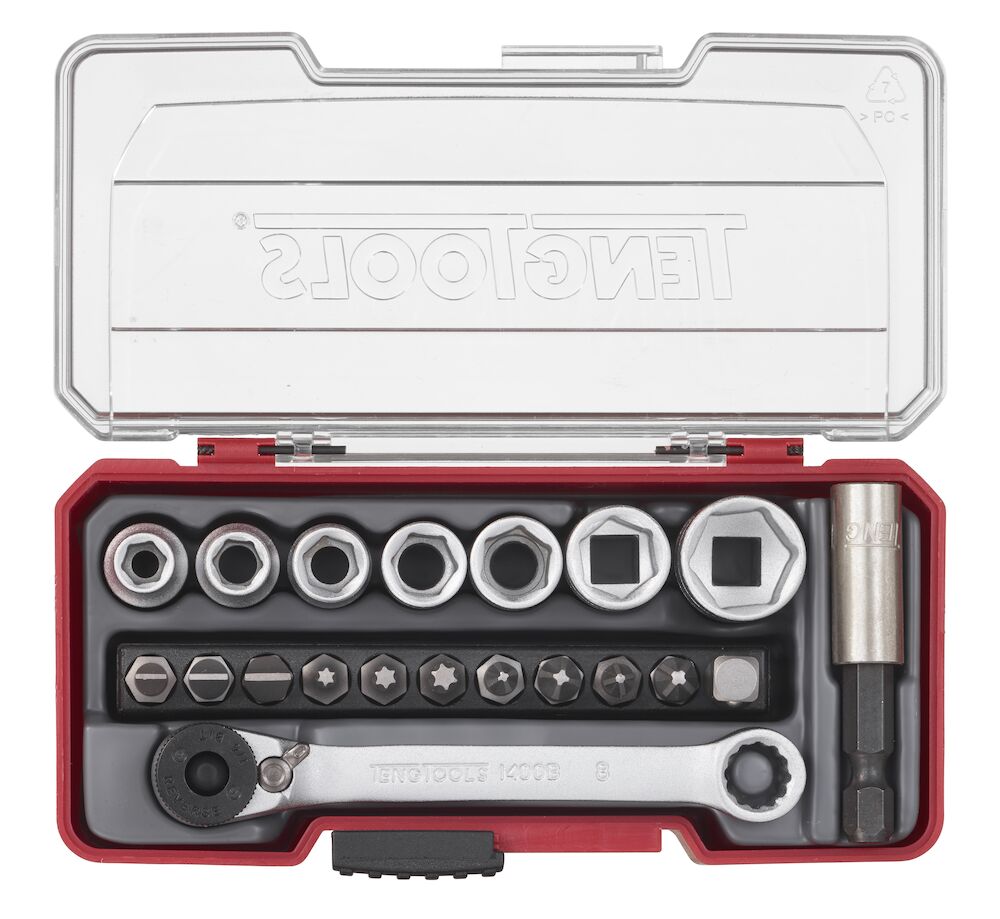 TENG 1/4" Socket Set 6 pt With Belt Clip 20 Pieces - Image 2