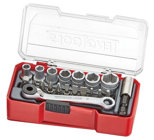 TENG 1/4" Socket Set 6 pt With Belt Clip 20 Pieces